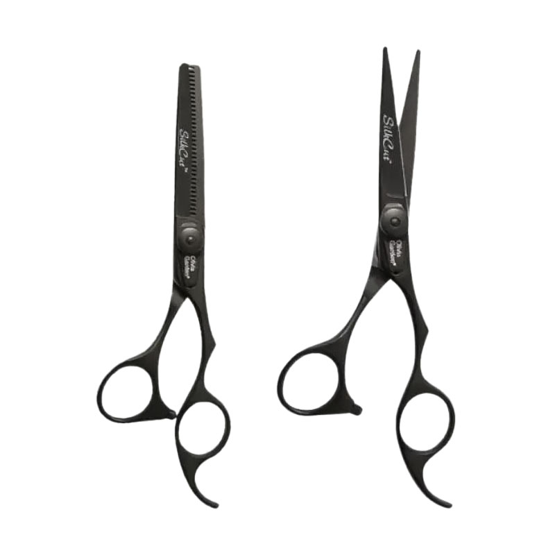 Набір для шульги Olivia Garden SilkCut 575 + 635 Left Hand (філірувальні ножиці, 1 шт + перукарські ножиці, 1 шт + футляр, 1 шт) (SH-SCST2-CTE57-L)